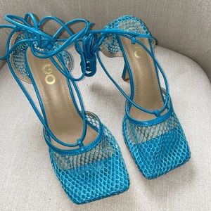 Ego Mesh Net Square Toe Heels